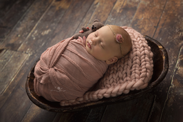 Thin hand-knitted worsted blanket for newborns/baby photography “rectangular plain ”