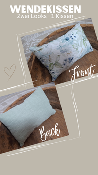 Reversible cushion flowers/taupe