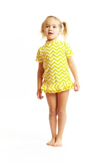 Yellow Chevron Rashguard Set