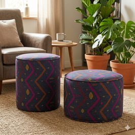 Sitzhocker oder Pouf "Diego Indigo"