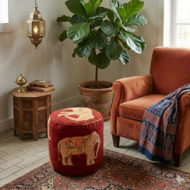 Sitzhocker '"Jahangir" red