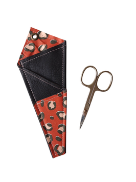 Mini Scherentasche / Scherenetui / Aufbewahrung für Scheren Leo schwarz rotorange