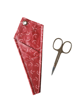 Mini Scherentasche / Scherenetui / Aufbewahrung für Scheren Anker rot weiß