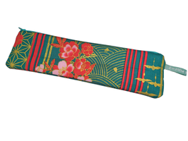 Stifteetui Schlampermäppchen aus japanischer Baumwolle floral grün