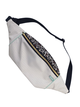 Crossbody Bag 80s Design weiß Leo / Fanny Pack Damen / Festival Bag / Umhängetasche Damen / 80s Bauchtasche / 80s Revival