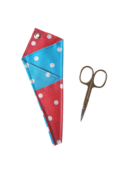 Mini Scherentasche / Scherenetui / Aufbewahrung für Scheren Polka Dots rot türkis 2