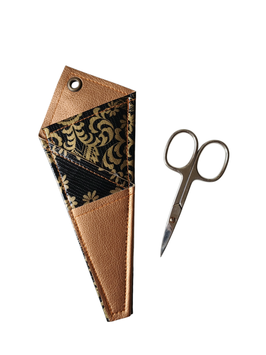 Mini Scherentasche / Scherenetui / Aufbewahrung für Scheren schwarz bronze floral 1