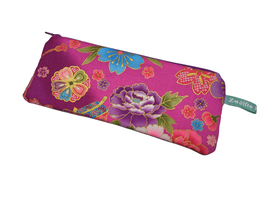 Allzwecketui Kosmtiktäschchen aus japanischer Baumwolle floral violett