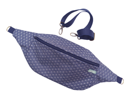 Bauchtasche Asanoha Muster Sterne wasserabweisend / Fanny Pack Damen / Festival Bag / Umhängetasche Damen / blaue Tasche