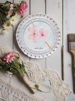 TABLEAU AQUARELLE ET CADRE ROMANTIQUE