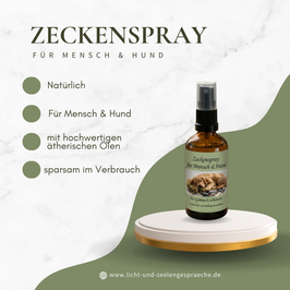 Natürliches Zeckenspray (Alkoholfrei) für Mensch & Hund