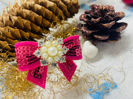 WeihnachtshundehaarSpange festlich 4a