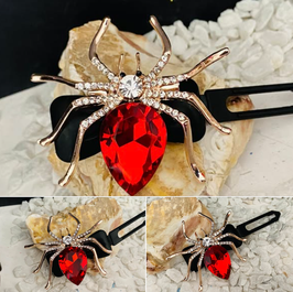 " Fantastic Rhinestone Spider "  9 rot