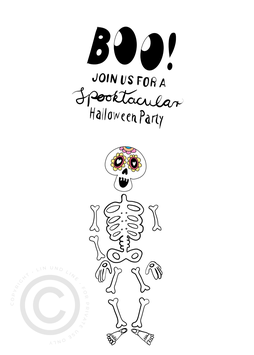 Halloweenkarte Skelett PDF