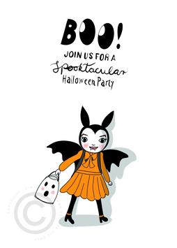 Halloweenkarte Fledermaus PDF