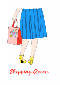 Grußkarte "Shopping Queen" PDF