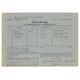 Duits Document - Opeising Keukengerei Kriegsmarine Hofstade - 1944