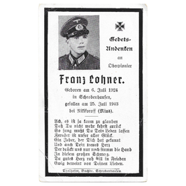 Doodsprentje van 'Franz Lohner'