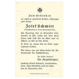 Doodsprentje van 'Josef Schmitt'
