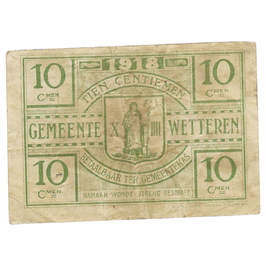 België - Noodgeld - Gemeente Wetteren - 10 centiemen - 1918