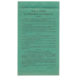 Etappen-Inspektion 17 - Verordeningen Mons - 1918