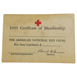 The American National Red Cross - 1945 Certificate of Membership