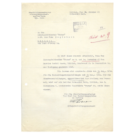Duits Document - Huur Theater 'Forum' voor Service Social Mosan Luik – 1941
