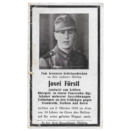 Doodsprentje van 'Josef Förstl'