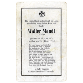 Doodsprentje van 'Walter Mandl'