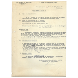12e Brigade de Fusiliers - Orde Journalier N° 1 - 1944