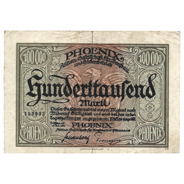 Hunderttausend Mark - Phoenix Aktien-Gesellschaft für Bergbau und Hüttenbetrieb - 1923