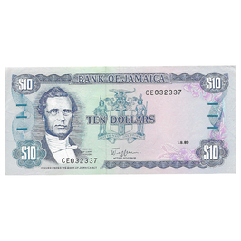 Jamaica - Ten Dollar  - 1989