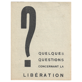 Duits pamflet - 'Quelques Questions concernant la Libération'