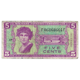 USA - Military Payment Certificate - 5 Cents