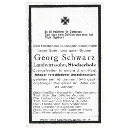 Doodsprentje van 'Georg Schwarz'