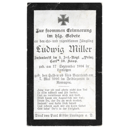 Doodsprentje van 'Ludwig Miller'