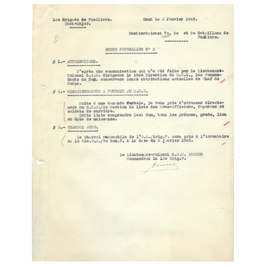 12e Brigade de Fusiliers - Orde Journalier N° 2 - 1945