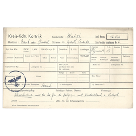 Fichekaart voertuig - Kreis-Kdtr. Kortrijk