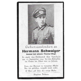 Doodsprentje van 'Hermann Schwaiger'