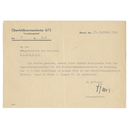 Duits Document – Kap Populierenhout Elewijt (Klompenindustrie) – 1944