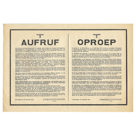 Origineel Duitse/Nederlandse affiche – Oproep Arbeidsinzet (Arbeitseinsatz) - 1944