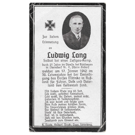 Doodsprentje van 'Ludwig Lang'