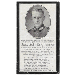 Doodsprentje van 'Jos. Schrönghamer'