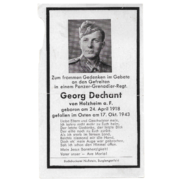 Doodsprentje van 'Georg Dechant'