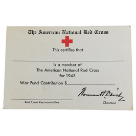 The American National Red Cross - 1945 Certificate of Membership