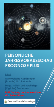 Persönliche Jahresvorausschau PLUS mit mittel bis langfristigen Tendenzen für 12 Monate