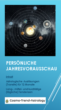 Ihre persönliche Jahresvorausschau für 12 Monate inkl. Tagestendenzen