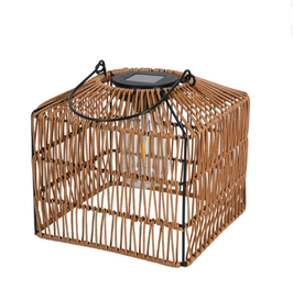 Bruin rieten solar lamp