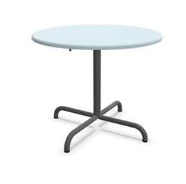 Schaffner Davos Glasfaser Salontisch 75 cm rund - graphit - pastellblau