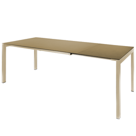 Schaffner Ausziehtisch Luzern 90 x 160/220 cm - Fiberglasplatte pastellbraun und Gestell pastellsand